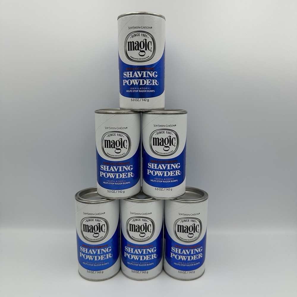 MAGIC Shaving Powder REGULAR STRENGTH for Men by SoftSheen-Carson Set of 6